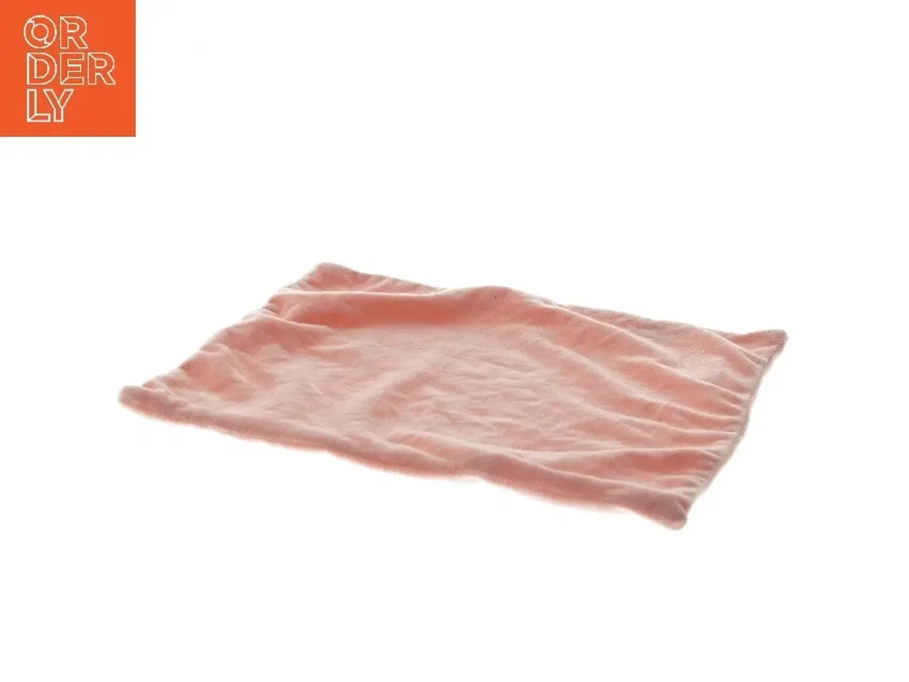 Billede 3 - Lyserød stofklud med hjertebroderi (str. 30x27 cm)