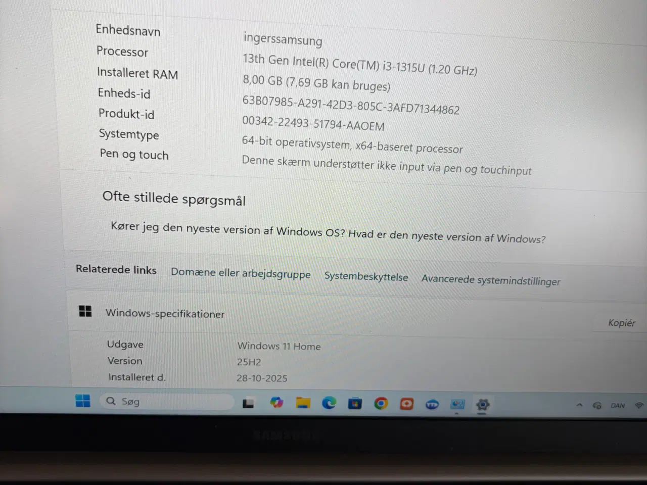 Billede 2 - Samsung Galaxy book 4 i3-1315u/8/256/IPS 15,6” 