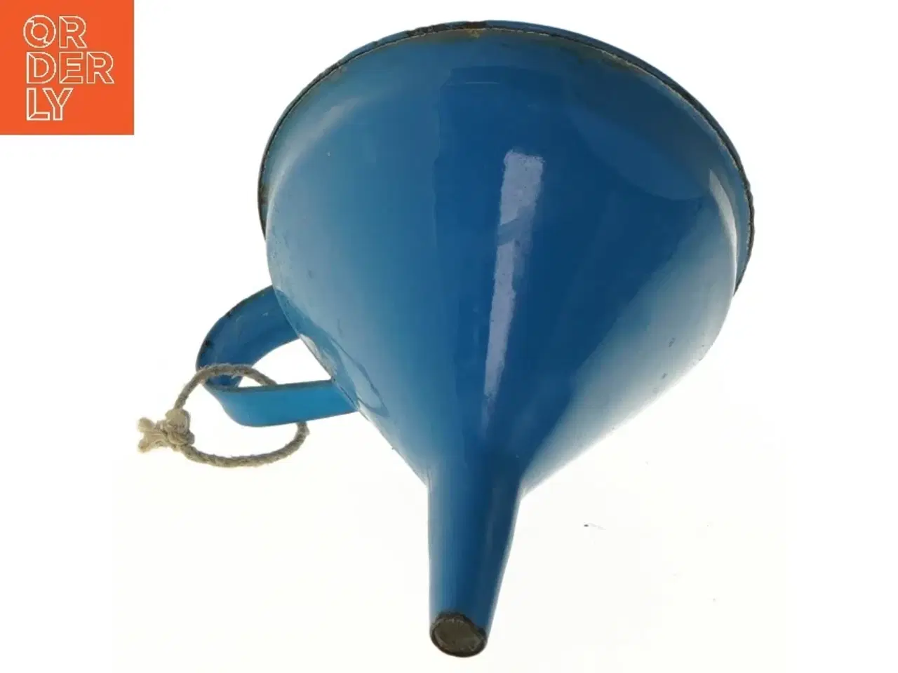 Billede 3 - Blå tragt med hank (str. Ø 11 cm længde 13,5 cm)