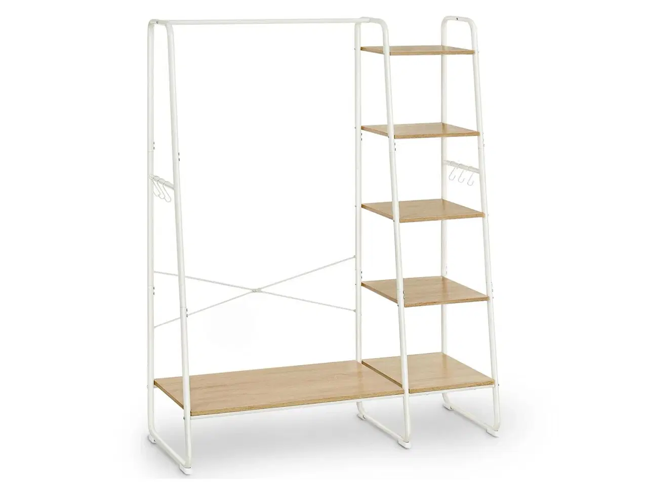 Billede 1 - Tøjstativ med hylder åben garderobe, 45 × 120 × 160 cm, eg/hvid