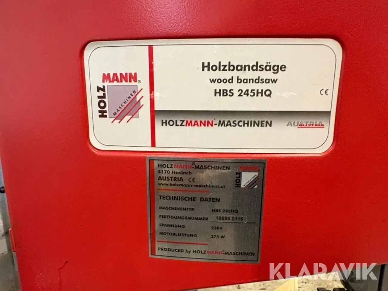 Billede 9 - Båndsav Holz Mann Hbs245hq