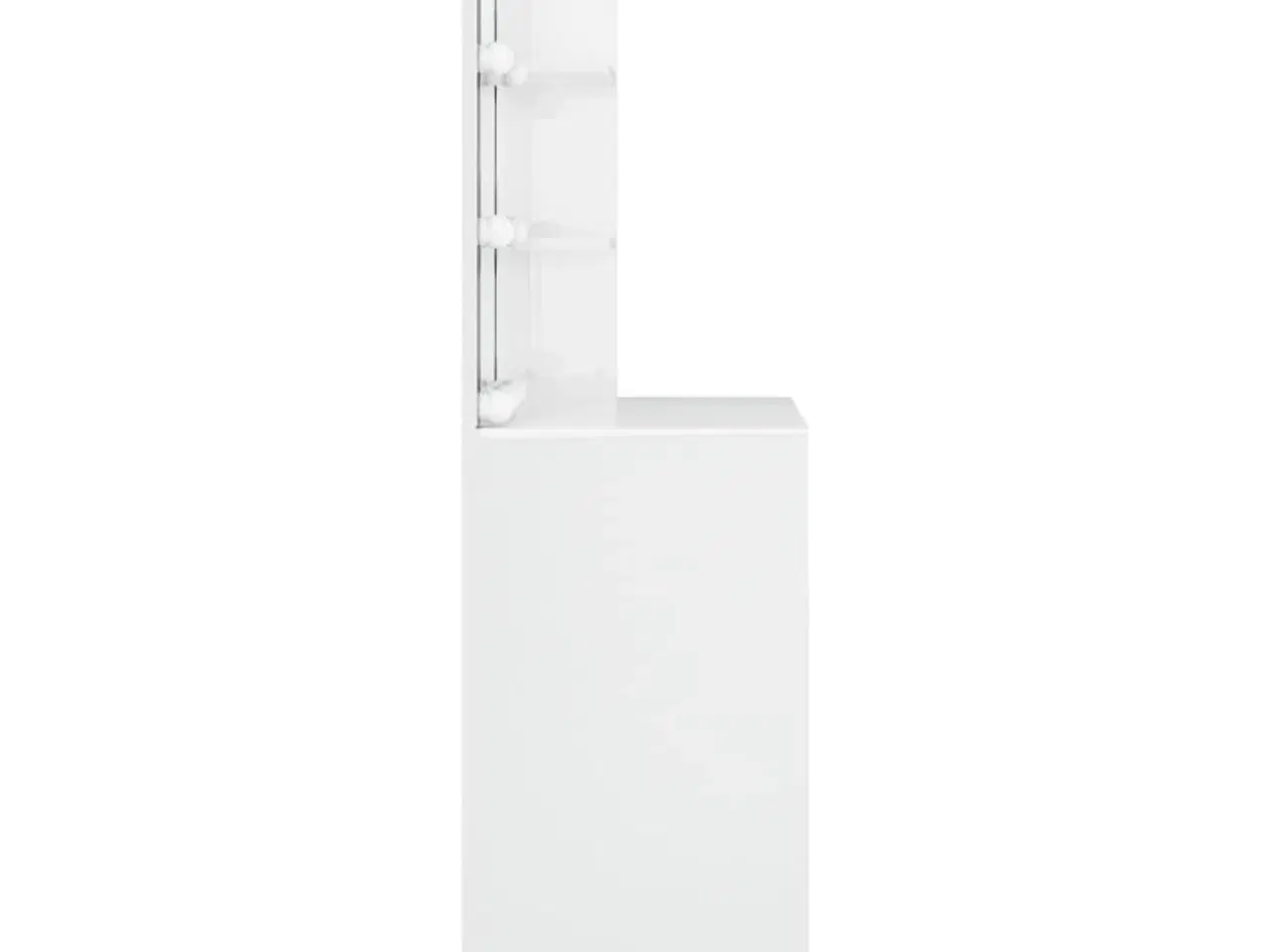 Billede 5 - Makeupbord med LED-lys 74,5x40x141 cm hvid højglans