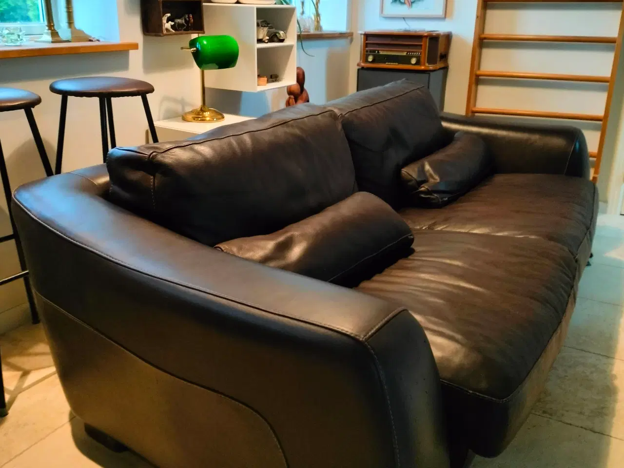 Billede 1 - Brun læder sofa. Italiensk design