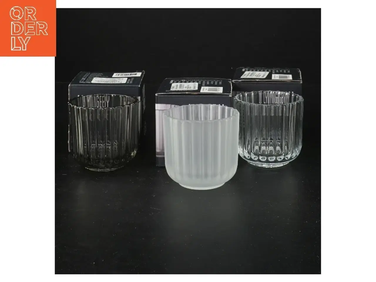 Billede 2 - Lysestager i glas, 3 stk. fra Lyngby (str. 6,5 cm)