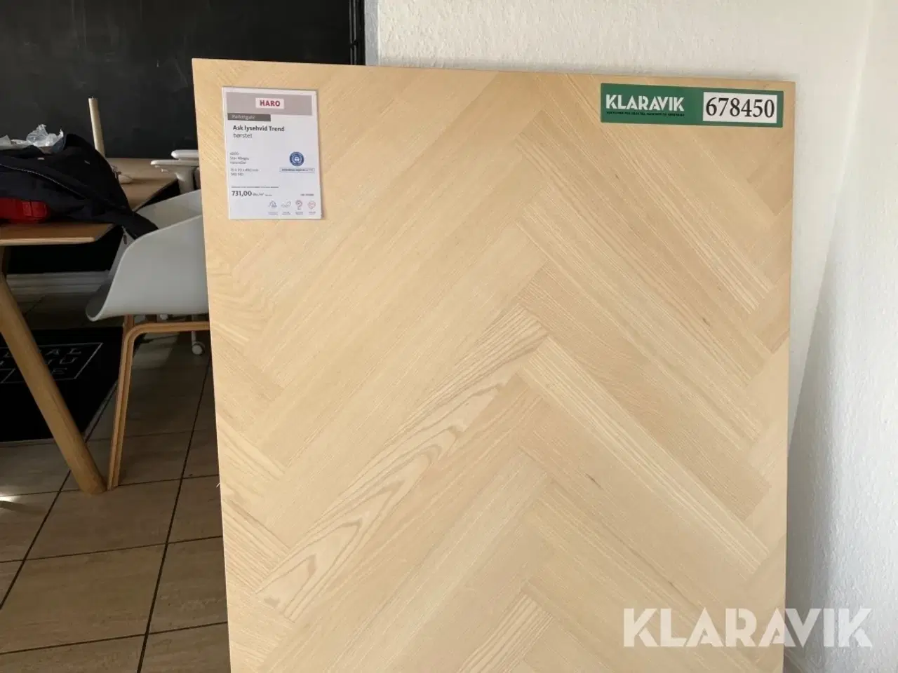 Billede 2 - Parketgulv HARO Trend Sildebensmønster lysehvid ask – 148 m²