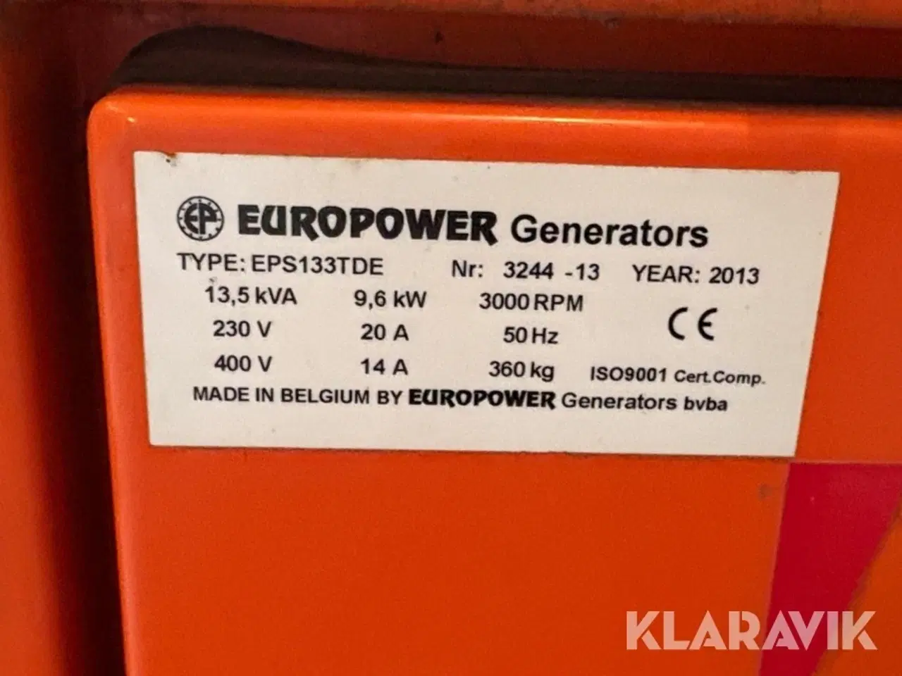 Billede 5 - Generator Europower EPS 133 TDE