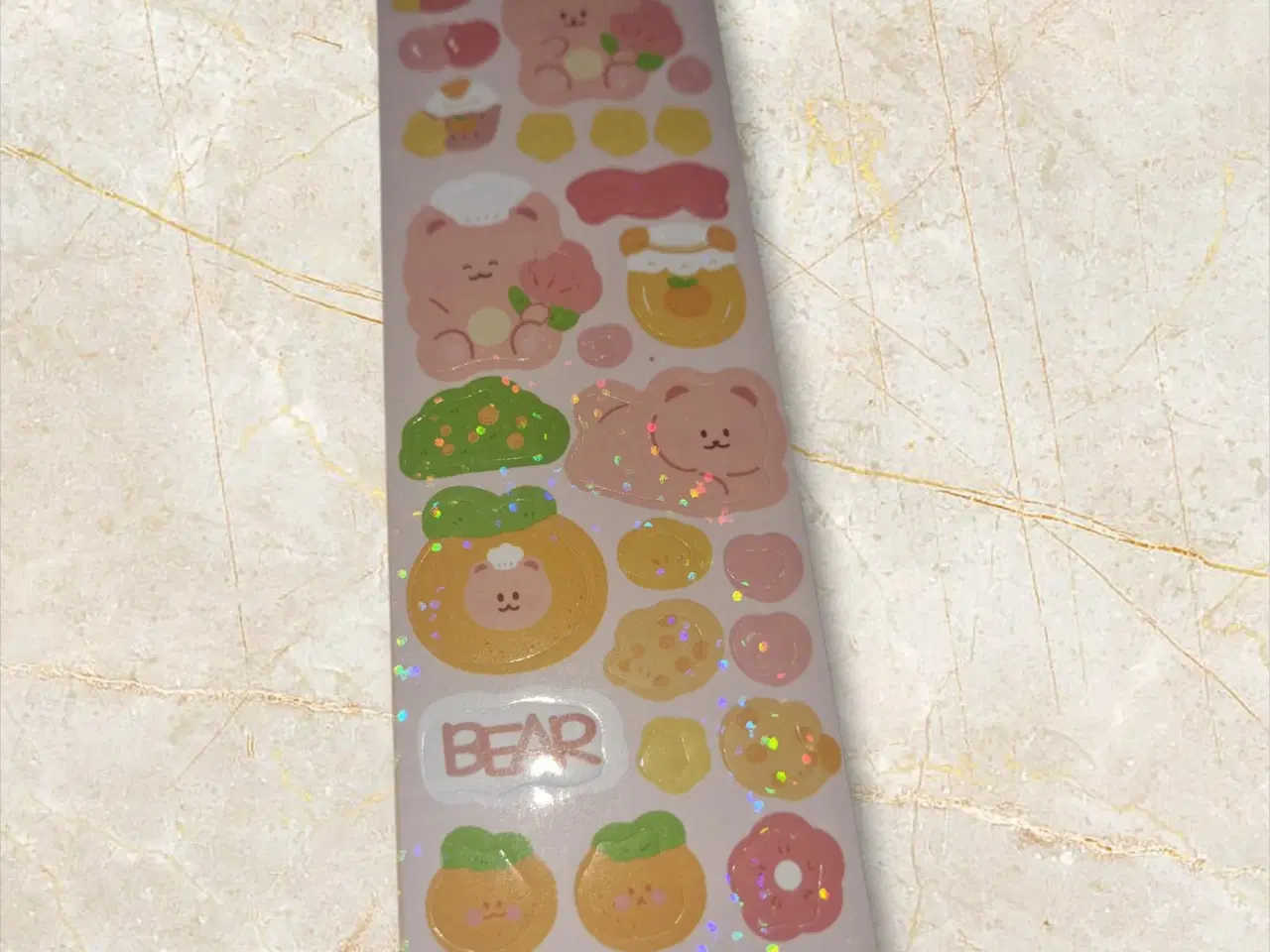 Billede 1 - Søde klistermærker med bjørn, blomster og lækkerie