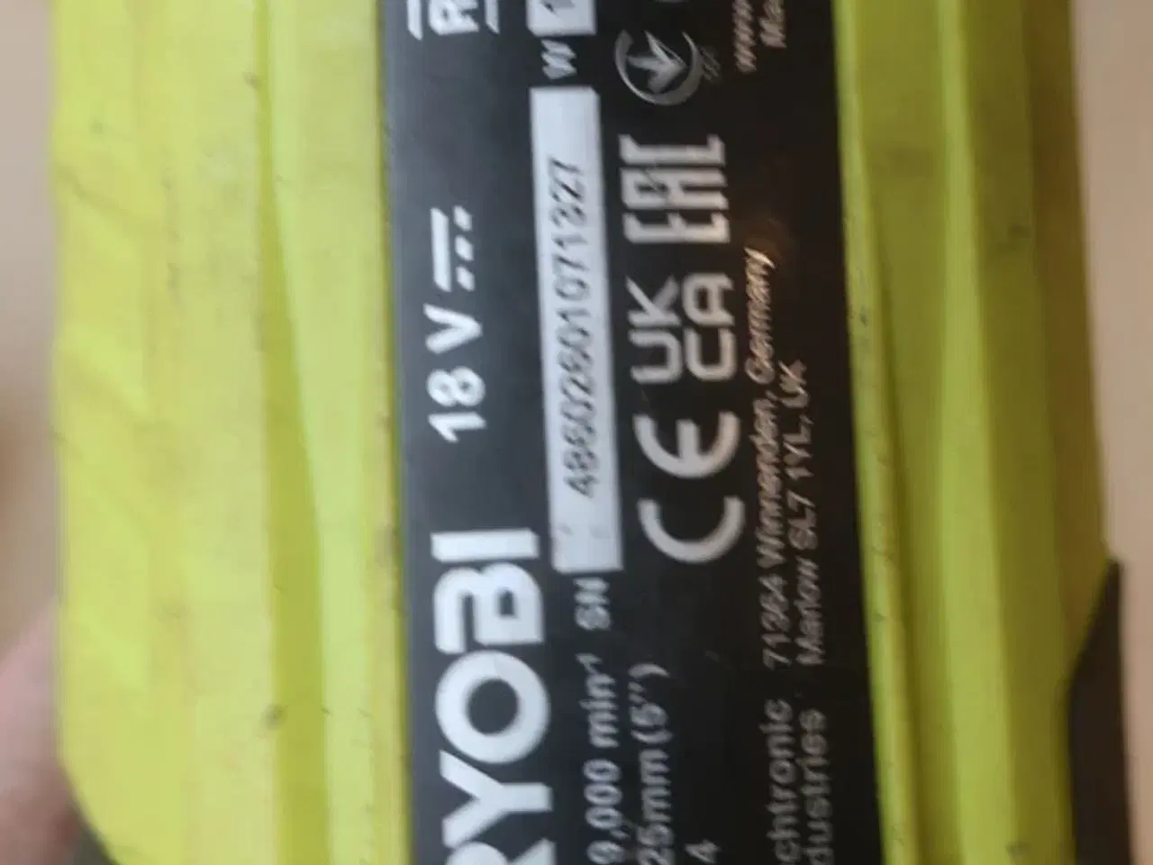 Billede 2 - Boremaskine, vinkelsliber mv. RYOBI Model: 5NR19/66-2, RAG18125, RID18X, Easy Egde, Hegde Sweep,