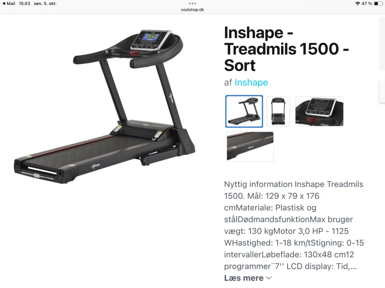 Billede 1 - Løbebånd In shape 1500