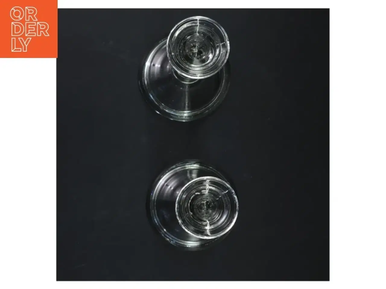 Billede 2 - Par af glaslysestager (str.  18x10 cm)