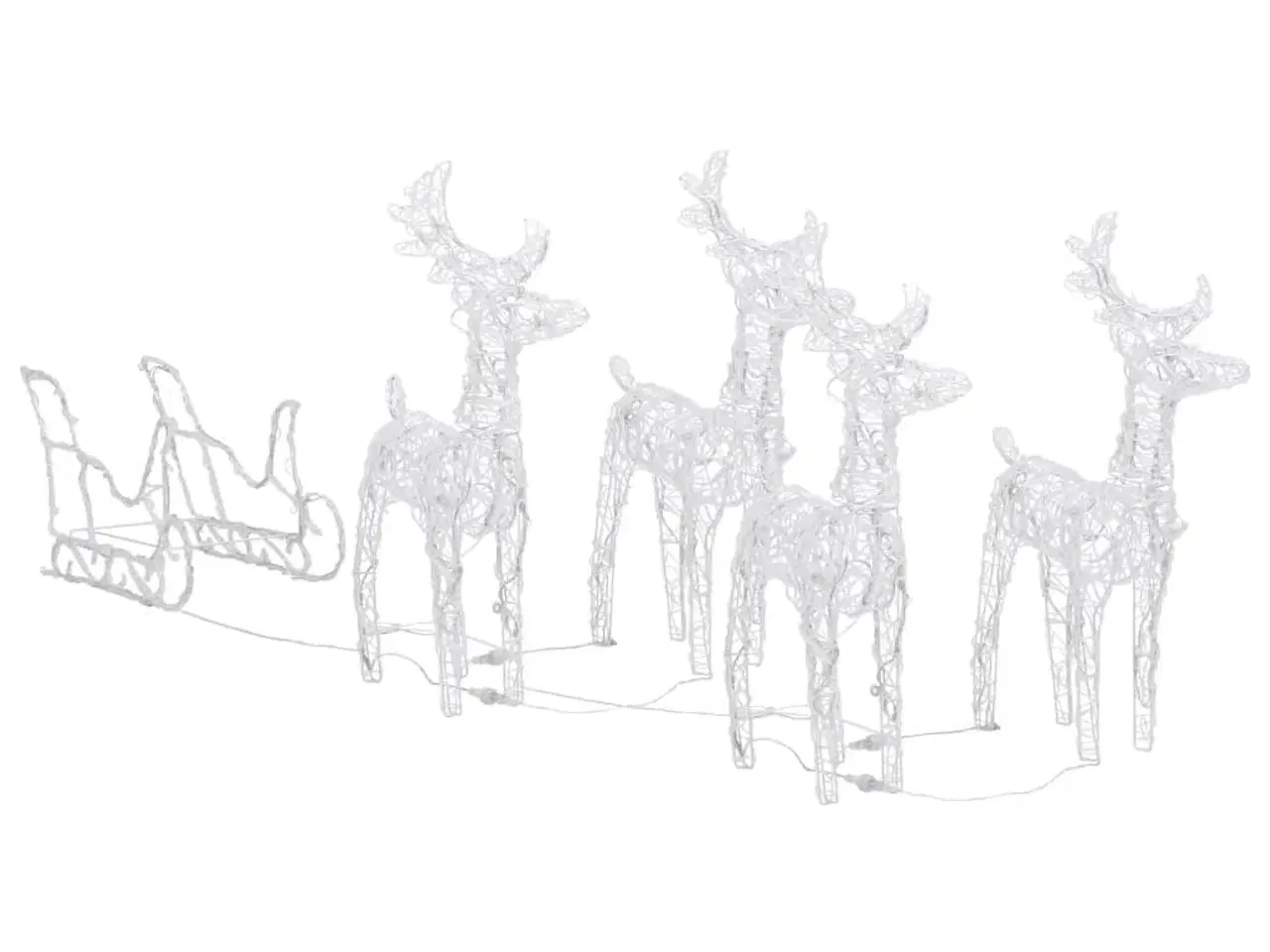 Billede 5 - Rensdyr og kane julefigur 280x28x55 cm akryl