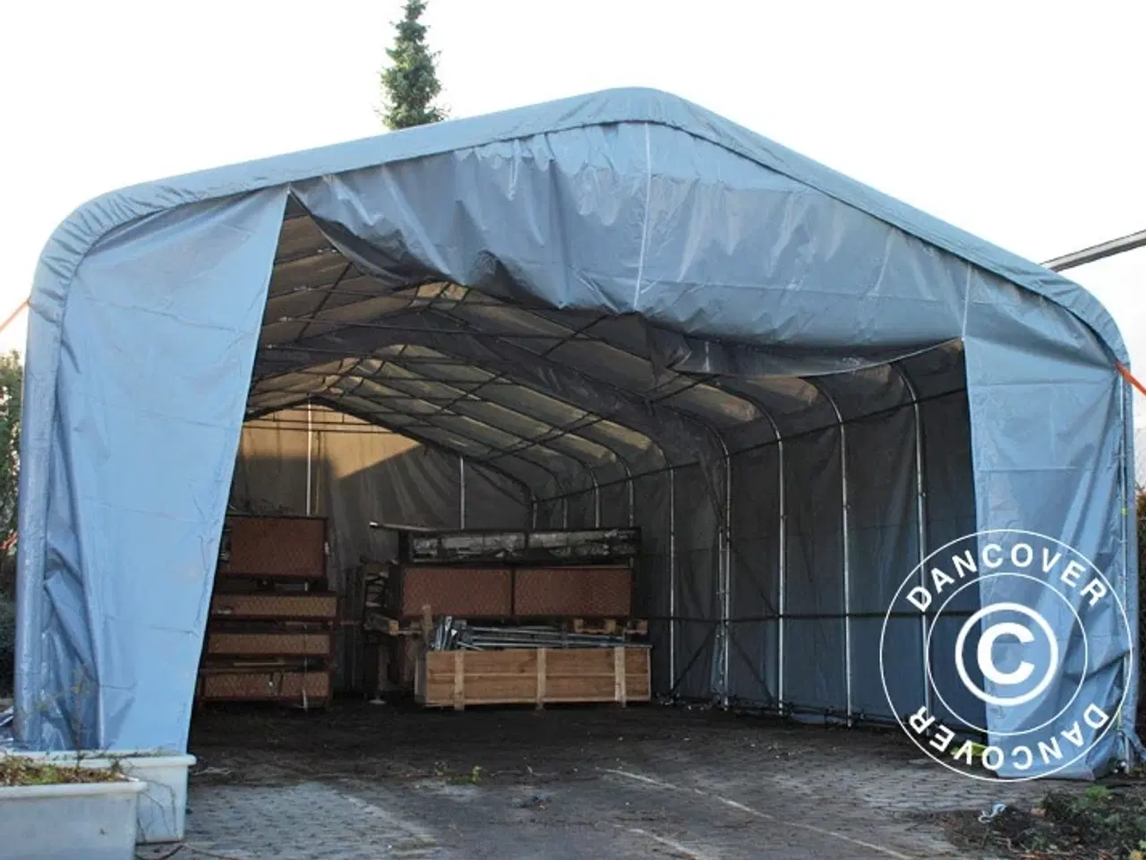 Billede 6 - Lagertelt PRO 6x6x3,7m PVC, Grå