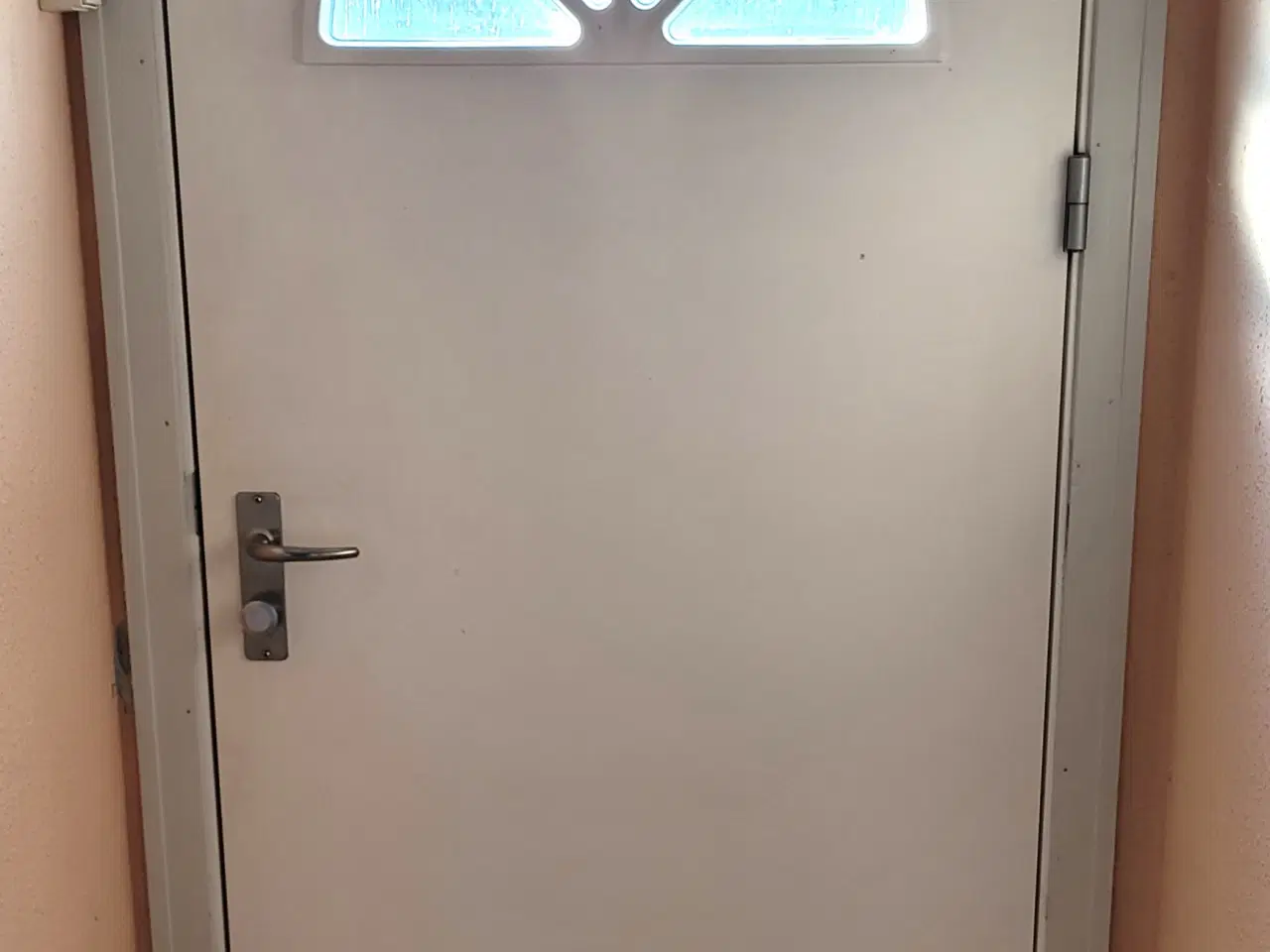 Billede 1 - Hoveddør med glas foroven. inkl. karm.