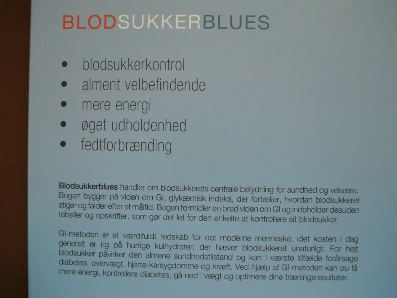 Billede 4 - blodsukkerblues - en bog om glykæmisk indeks, af f