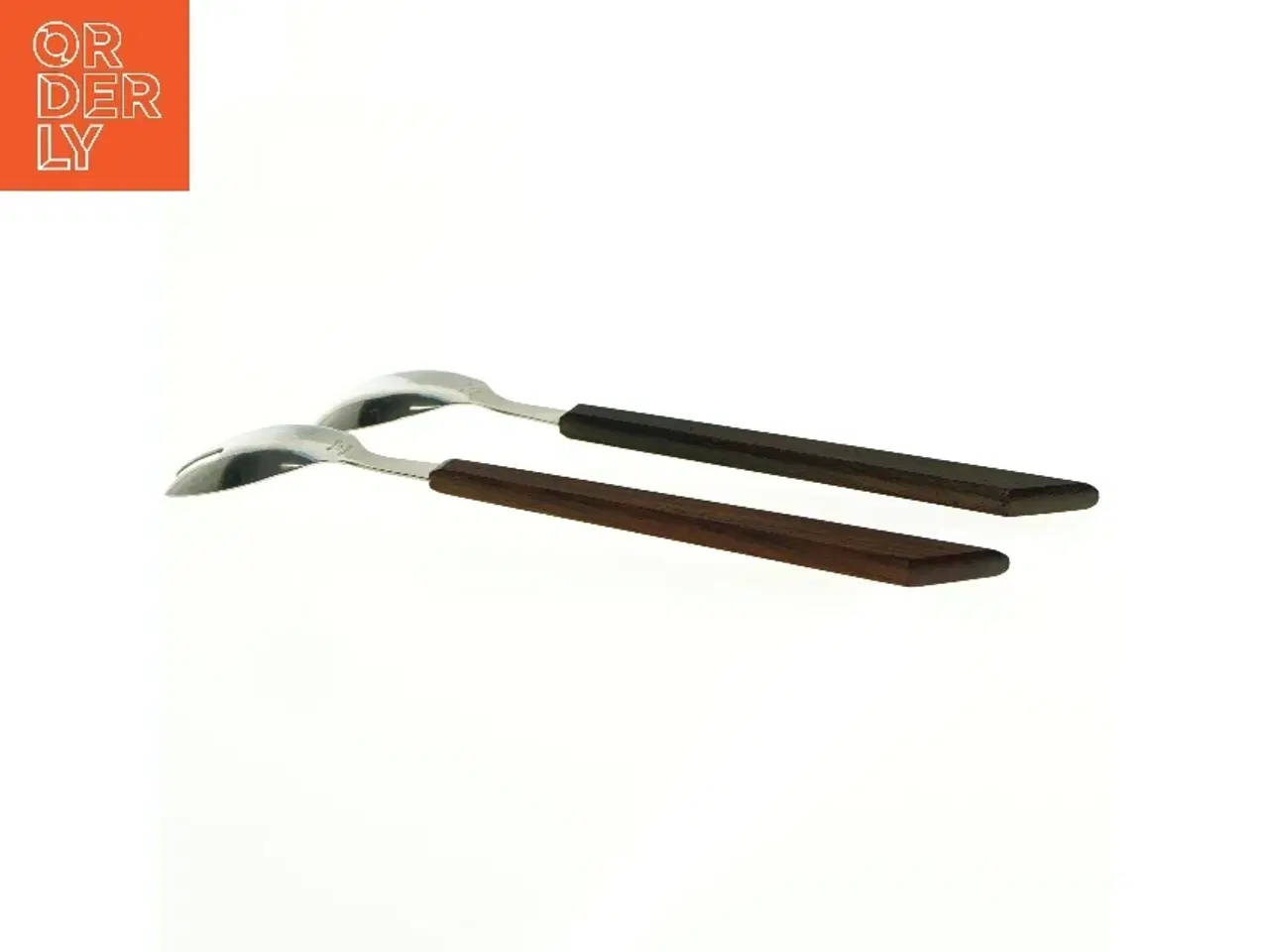 Billede 3 - Salatbestik i træ og rustfrit stål fra Salatbestik (str. 27 cm)