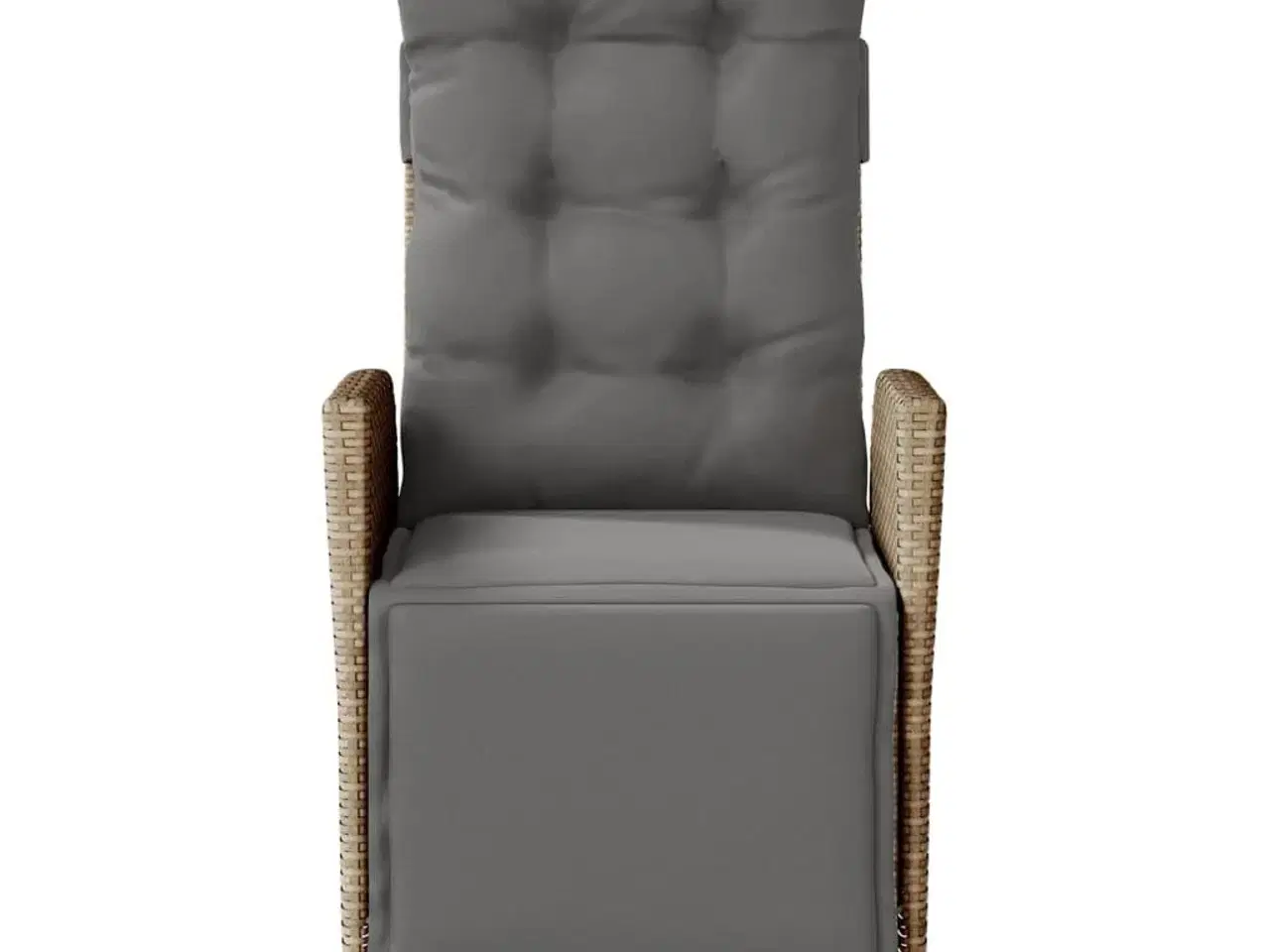 Billede 5 - Havestole 2 stk. lænefunktion og fodstøtte polyrattan beige