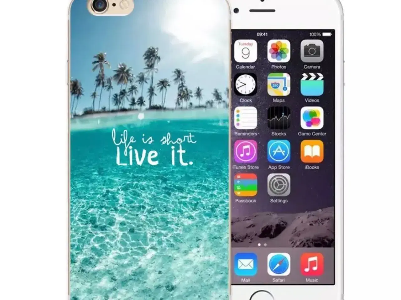 Billede 2 - Silikone cover med hav og palmer iPhone 