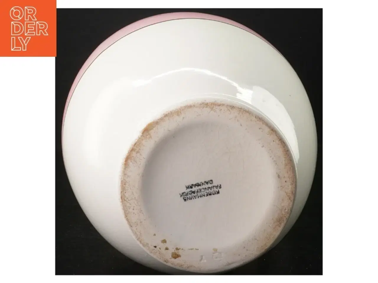 Billede 2 - Porcelænskande med striber fra København Fajancepabrik (str. 30 x 16 cm)