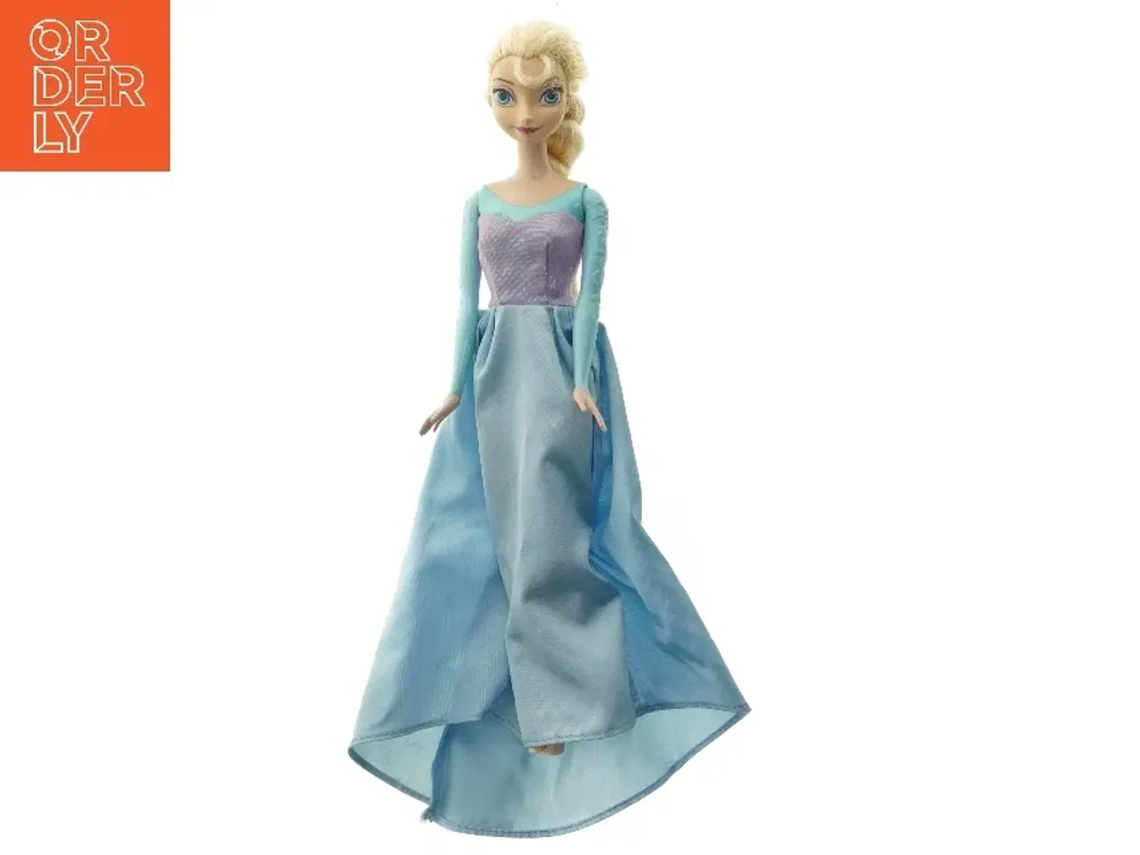 Billede 1 - Dukke i blå kjole, Elsa fra Frost (str. 32 cm)