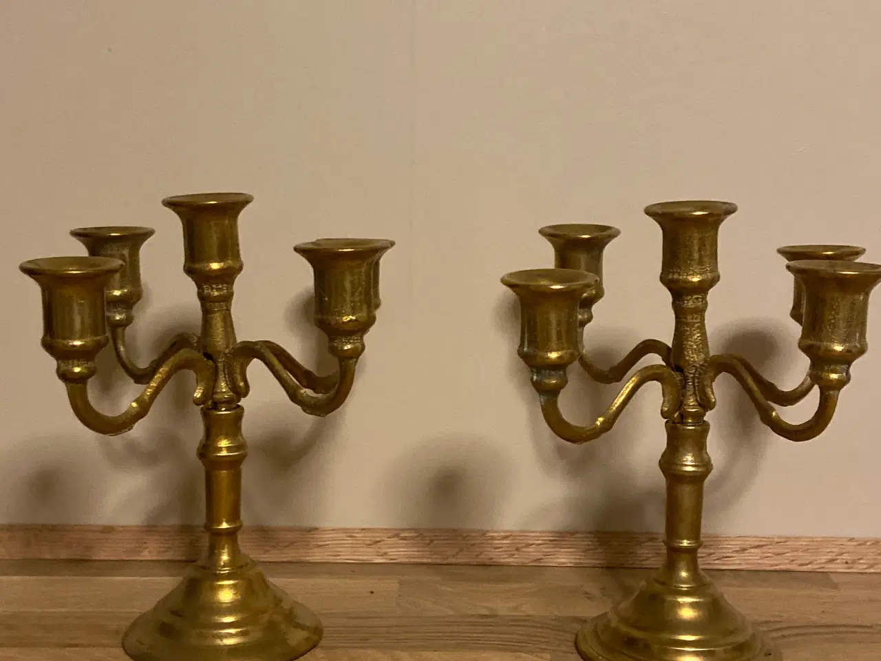Billede 1 - 2 stk messing stager - 5 armet