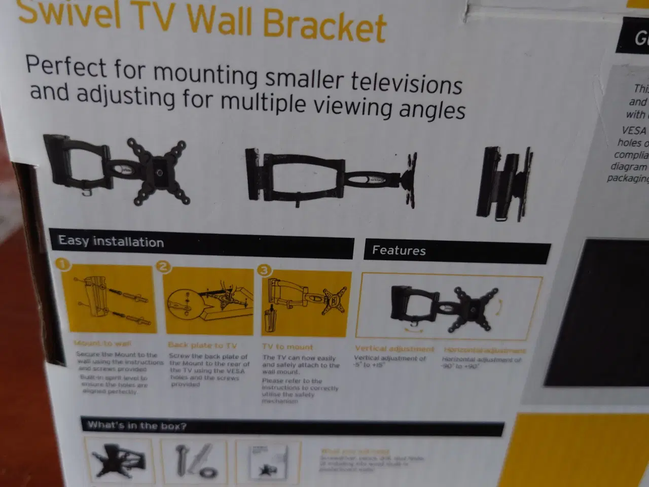 Billede 3 - Tv ophæng med svingarm op til 15 kg 