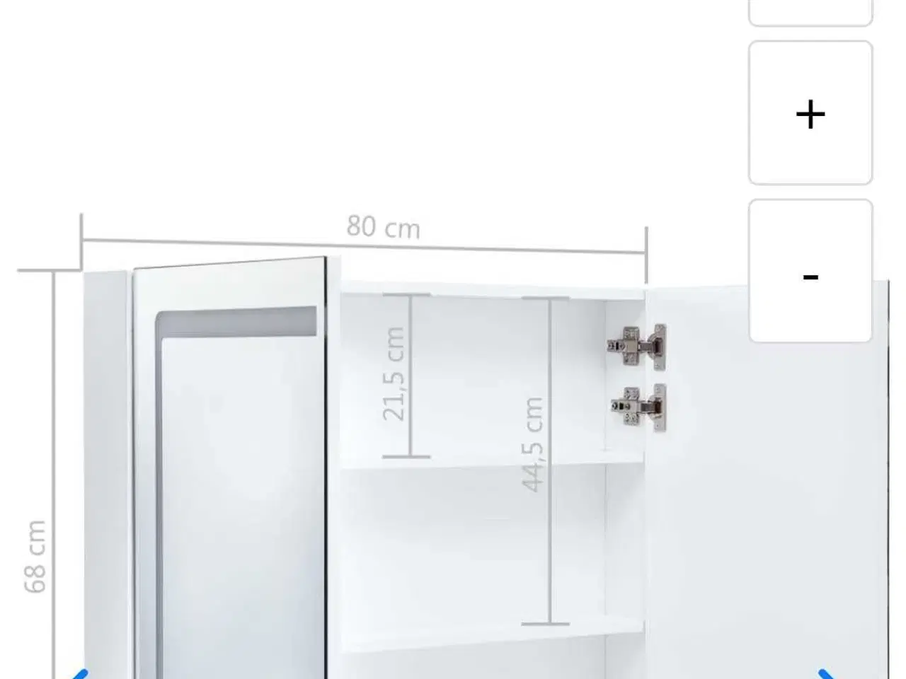 Billede 5 - 80x68 2 stk spejl skab m LED lys