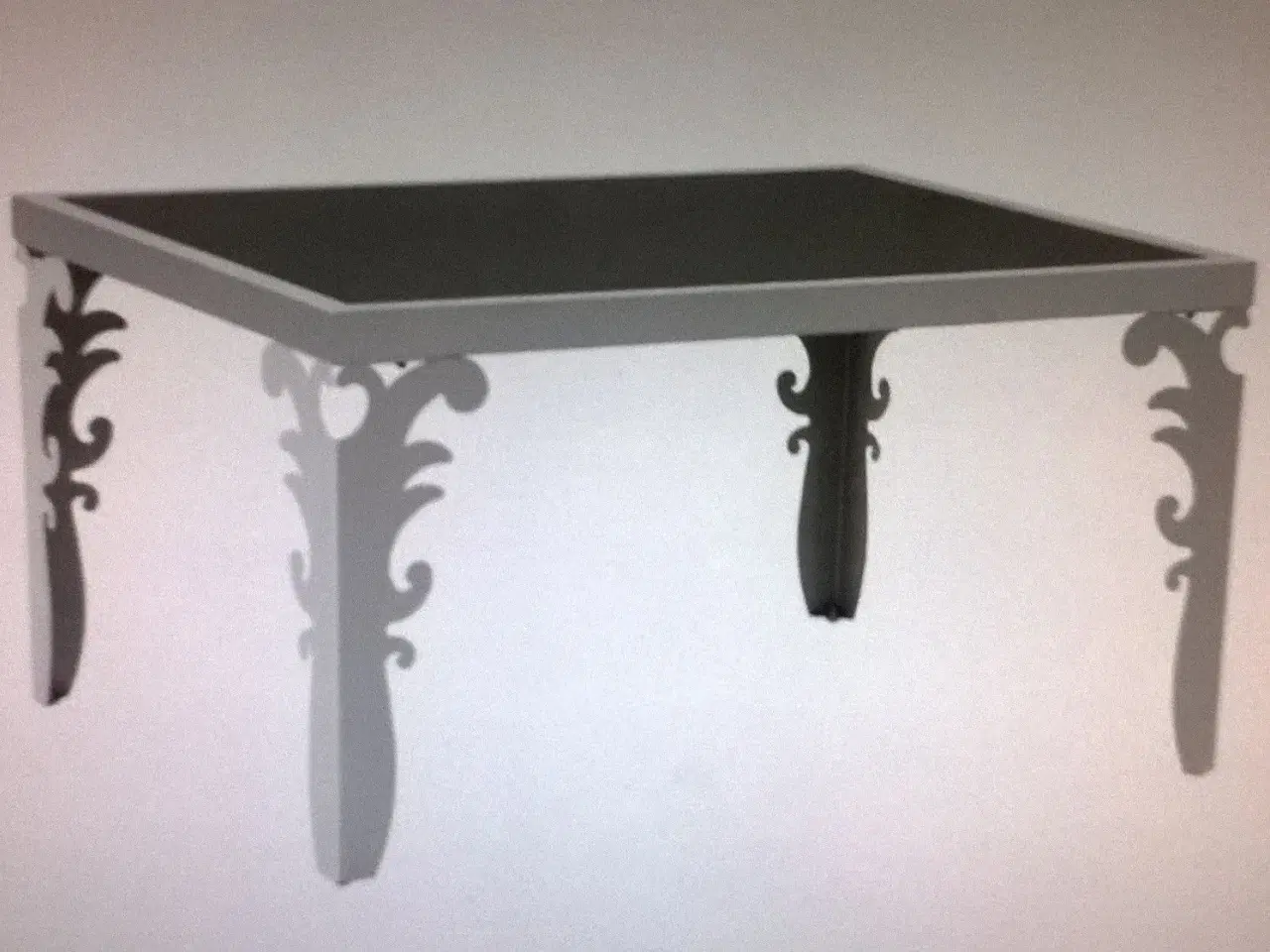 Billede 1 -  Nyt sofabord i  rustfrit spejlstål og sort glas 