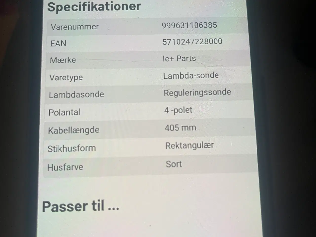 Billede 2 - Lambda sonde