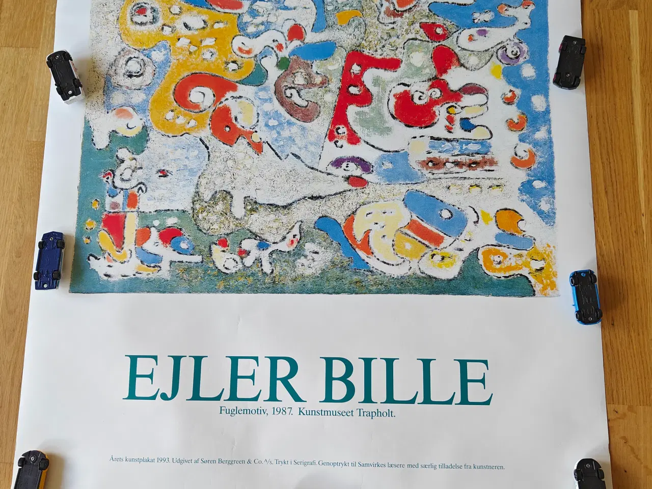 Billede 1 - Plakat, Ejler Bille, motiv: Fuglemotiv, b: 70 h: 9