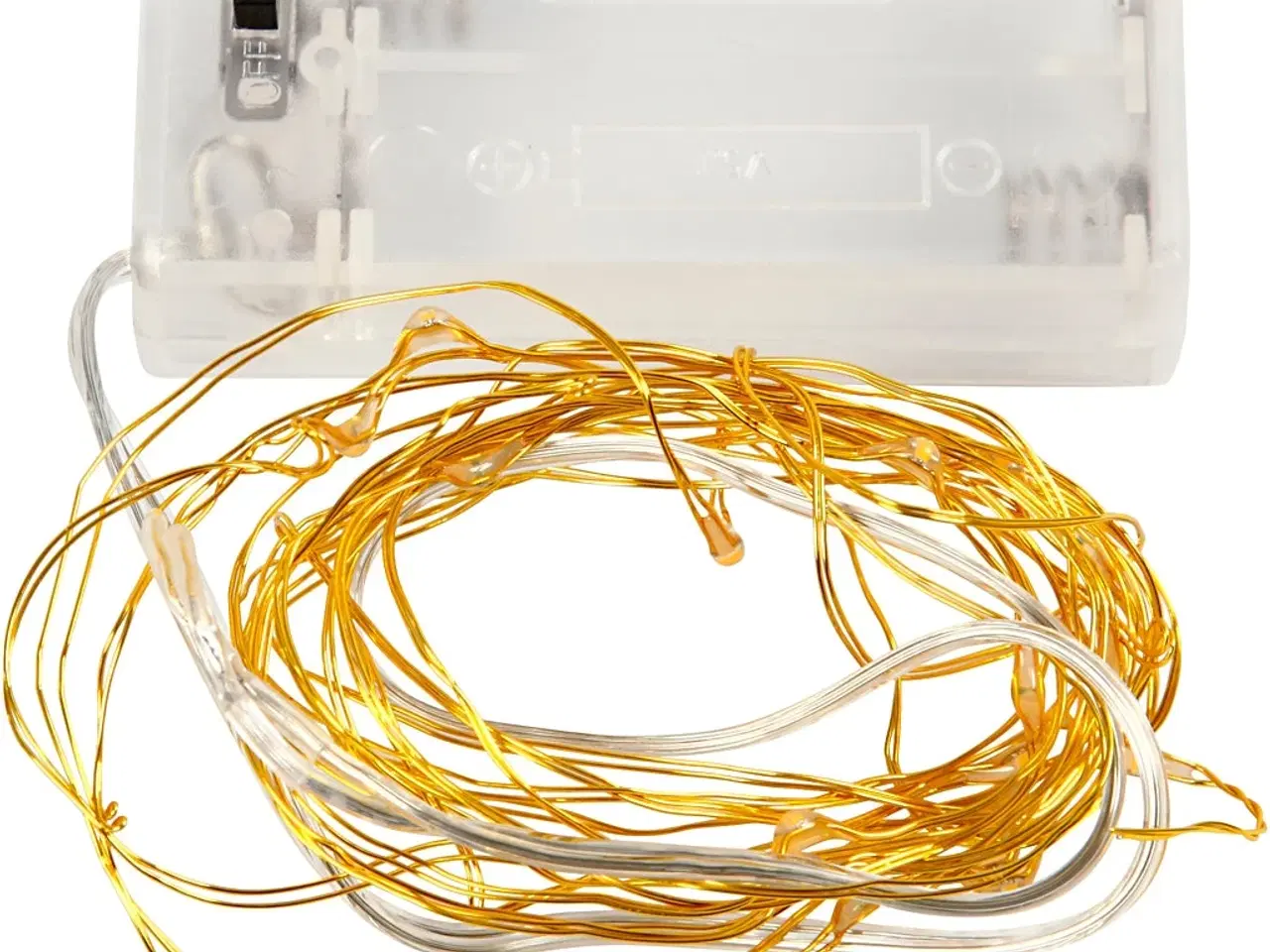 Billede 1 - Guld LED Lyskæde 3,15 m - Batteridrevet Dekoration