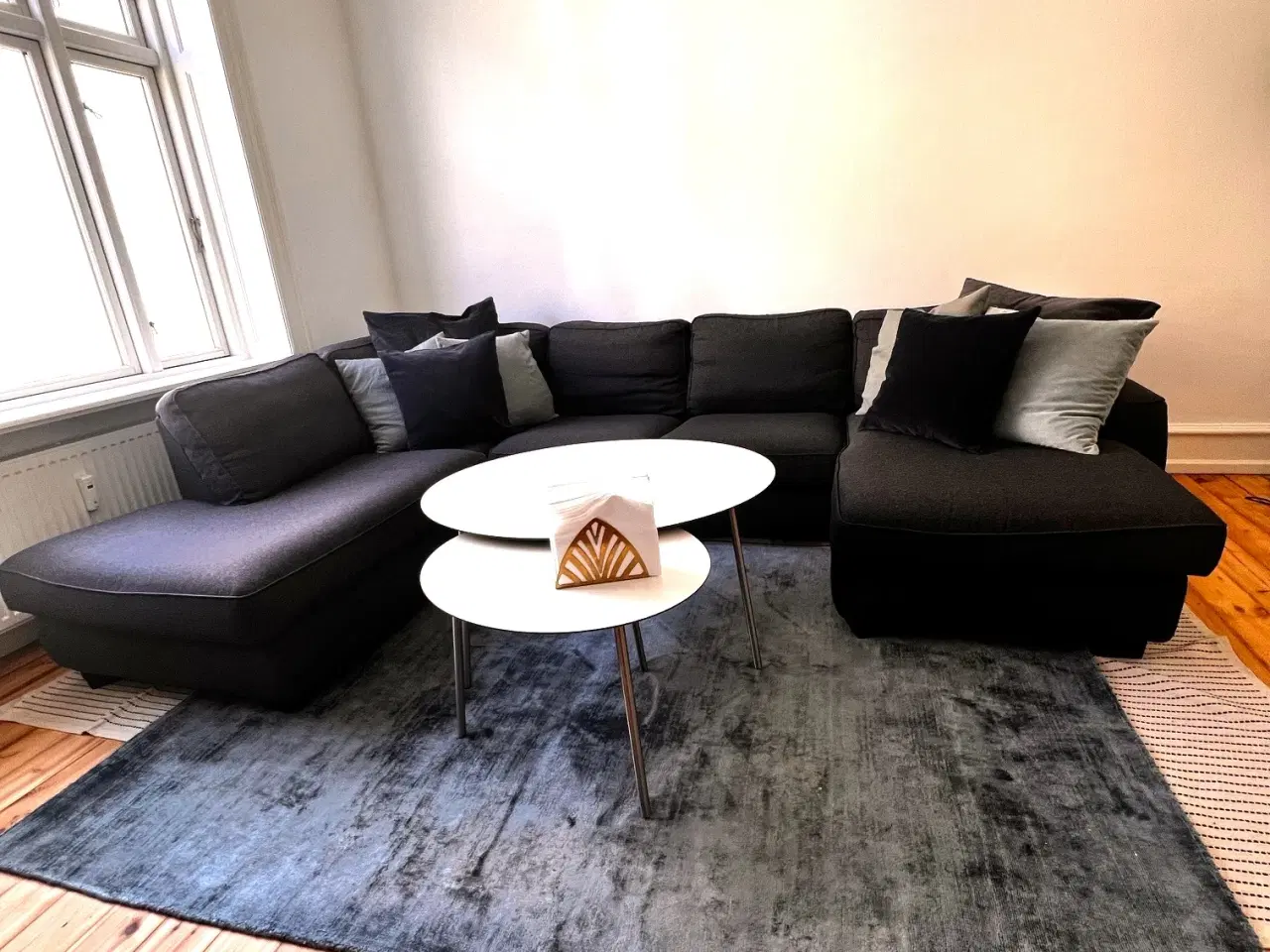 Billede 3 - Sofa mørk grå m. chaiselong U form