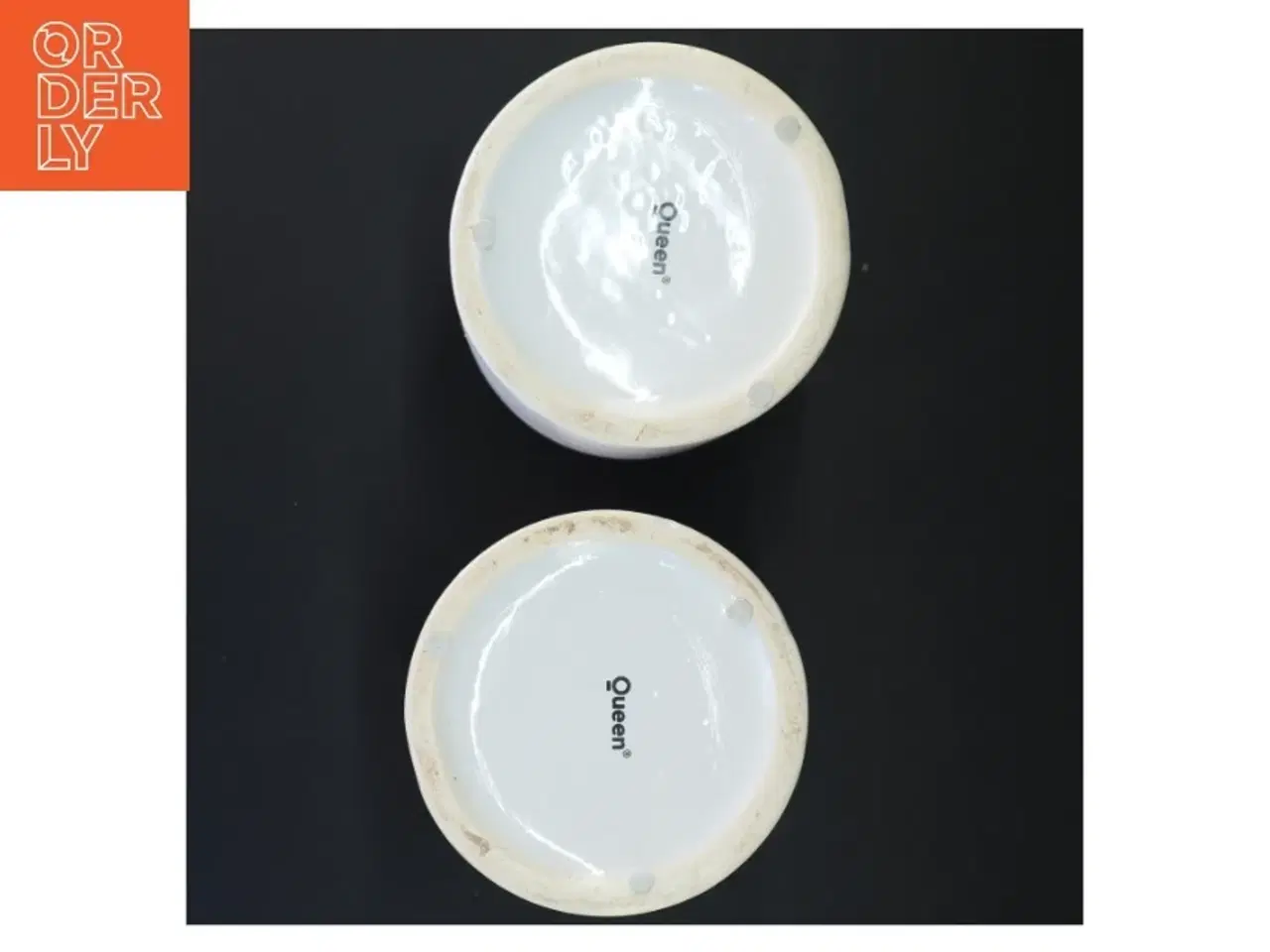 Billede 3 - Hvide keramik blomsterkrukker fra Queen (str. Ø, 12 x 13 cm)