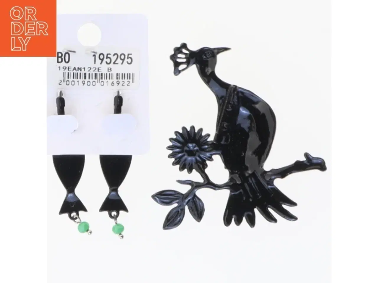 Billede 3 - Smykkesæt med påfuglemotiv fra Lol Bijoux (str. 5 & 6x6 cm)