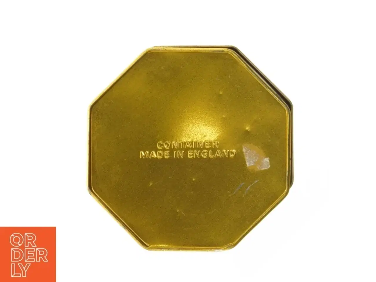 Billede 5 - Engelsk Vintage Ottekantet metal dåse med blomstermotiv (str. 12 x 7 cm)