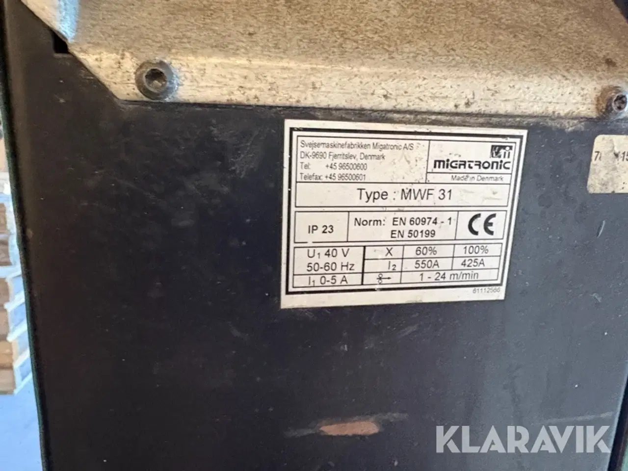 Billede 11 - Svejsemaskine Migatronic MWF31