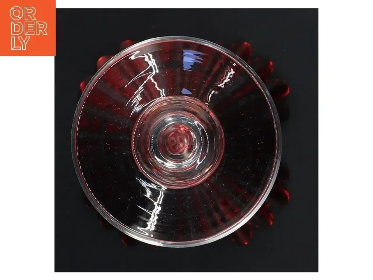 Billede 3 - Rød glasvase på fod fra Krifon (str. 11x20 cm)