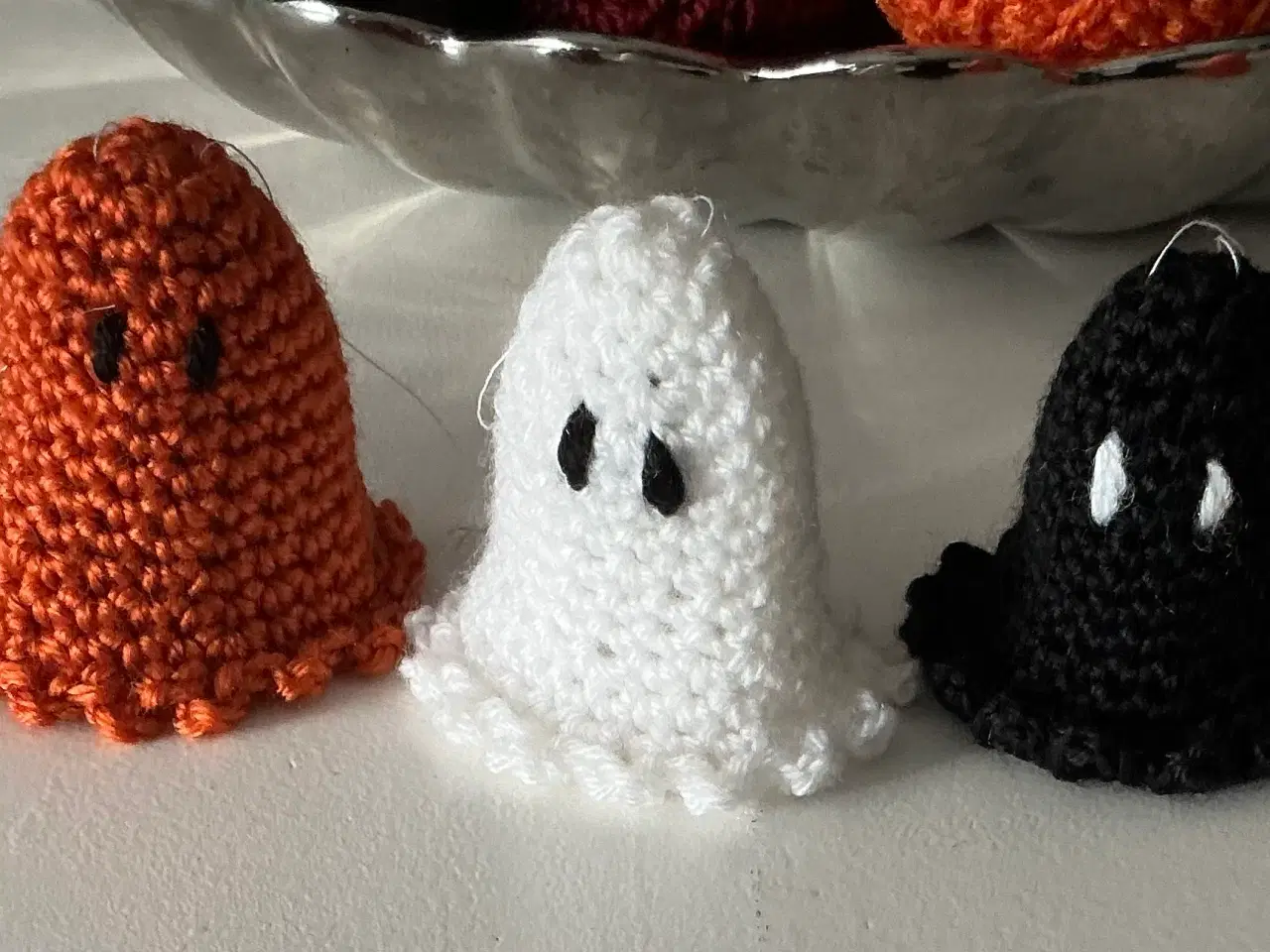 Billede 7 - Håndhæklet græskar og spøgelser til Halloween.