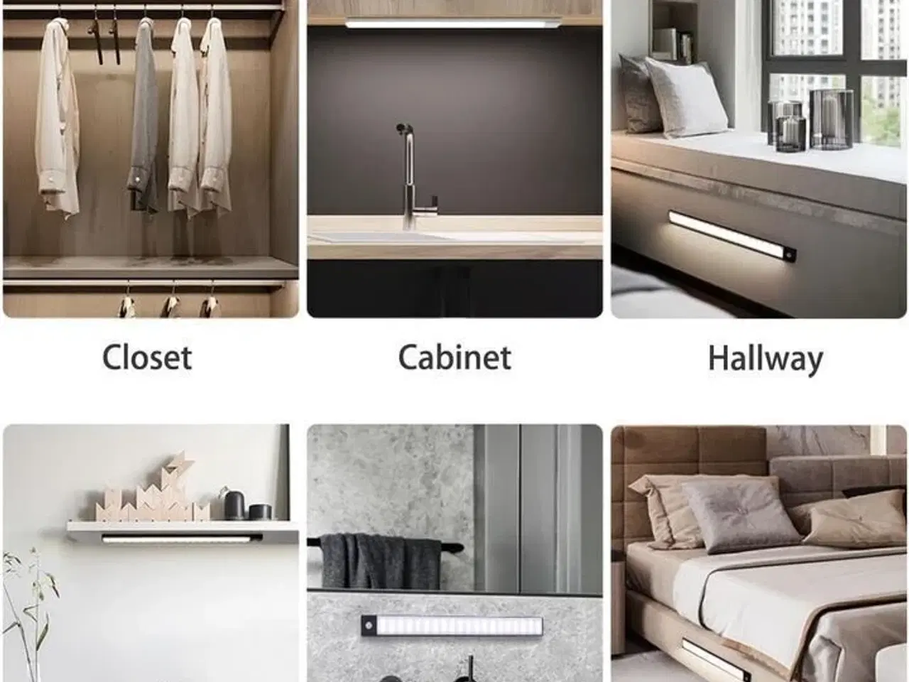 Billede 7 - 4 stk. LED-sensorlys – 50 cm – Trådløs og genopladelig