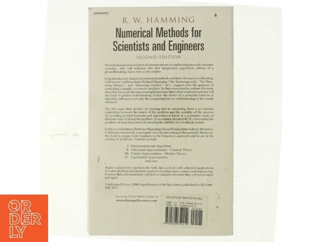 Billede 3 - Numerical Methods for Scientists and Engineers af Richard W. Hamming, Richard Wesley Hamming (Bog)