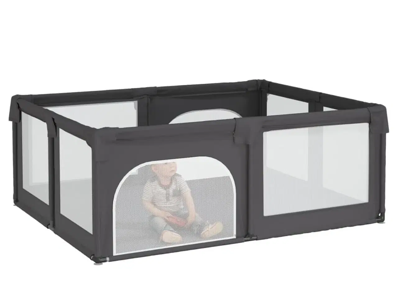 Billede 3 - Kravlegård med 2 indgange oxfordstof mørkegrå