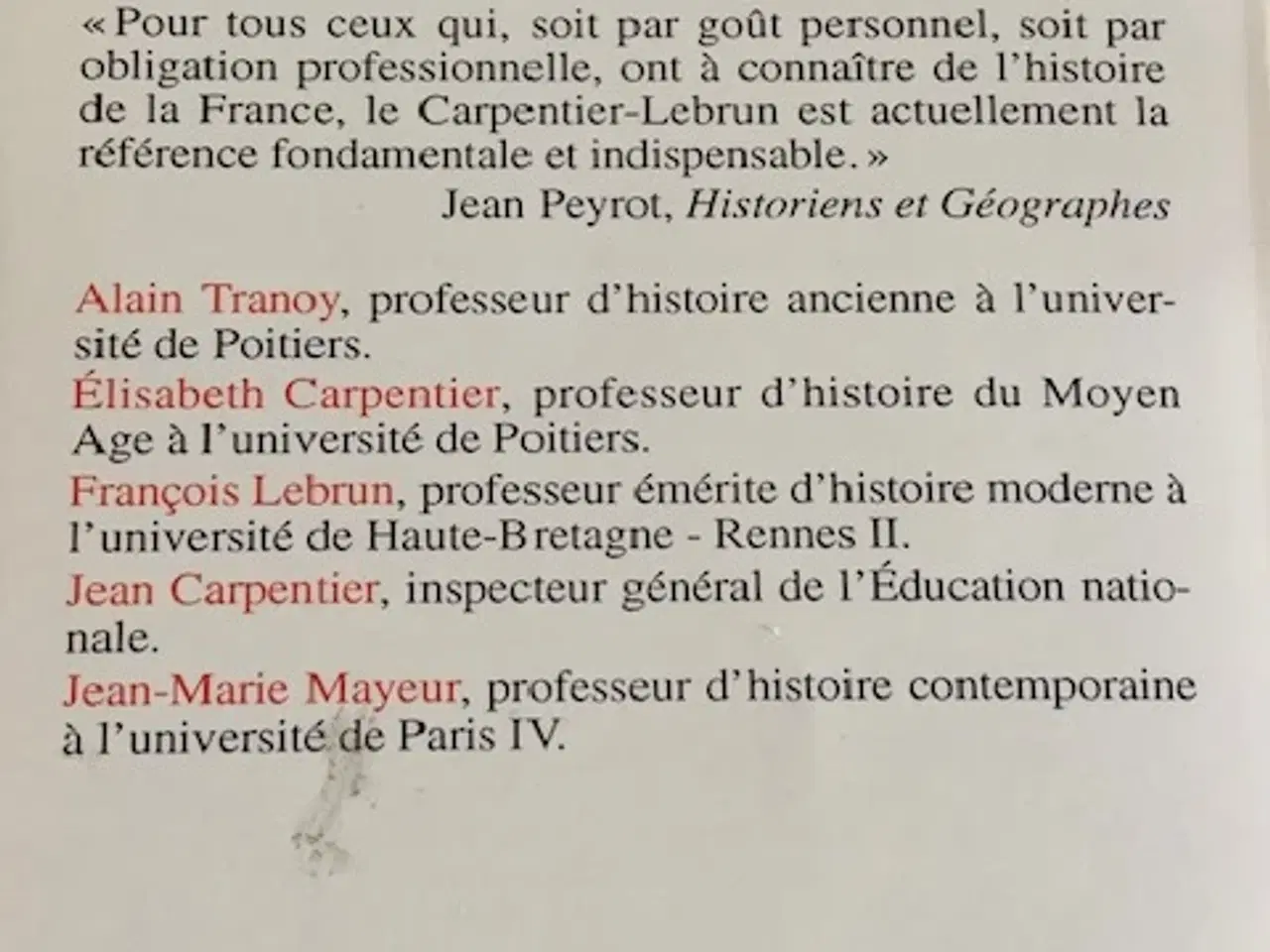 Billede 2 - Histoire de France, Jean Carpentier 