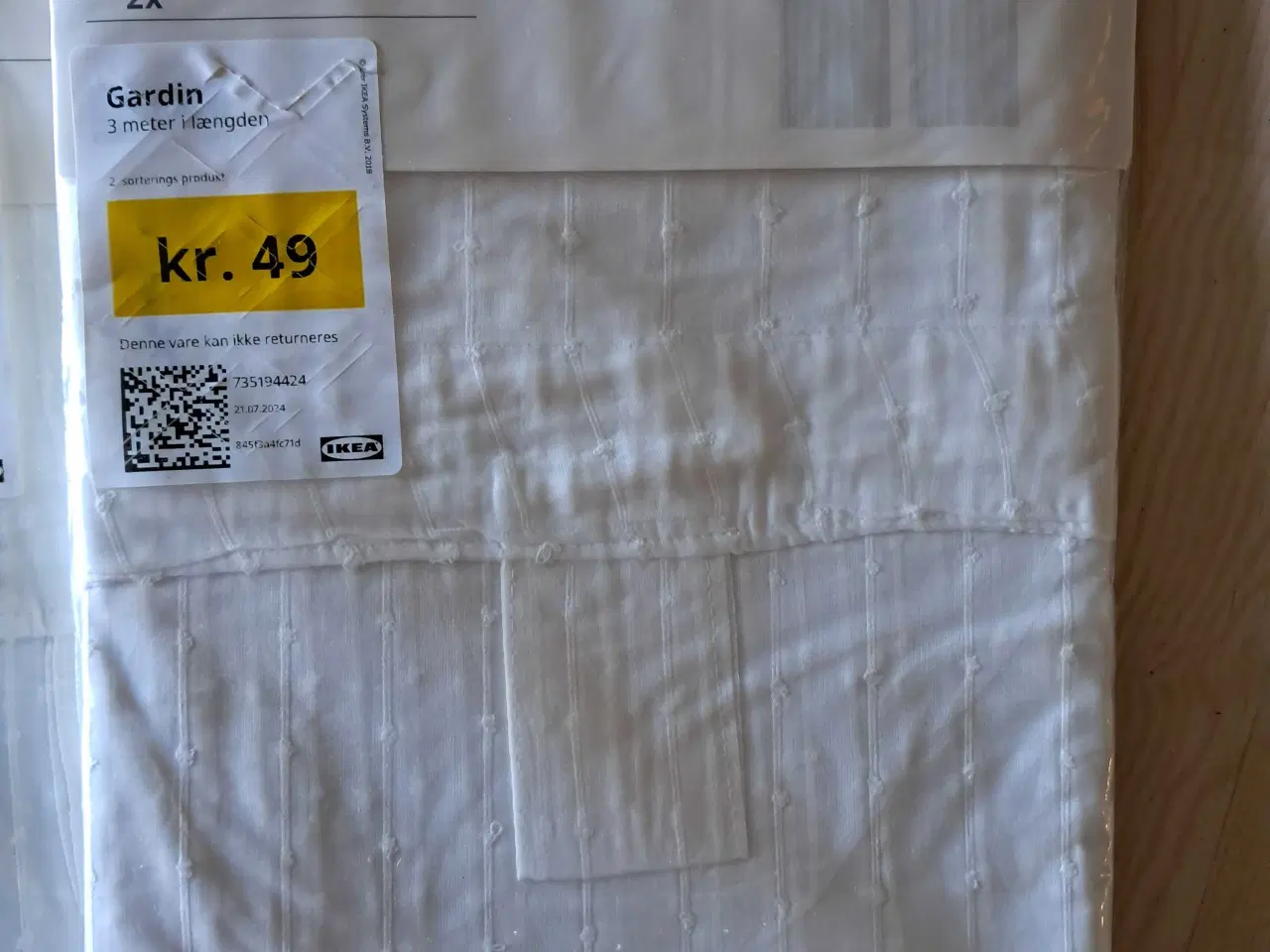 Billede 2 - Gardiner, hvide, MATILDE, Ikea 5 stk.