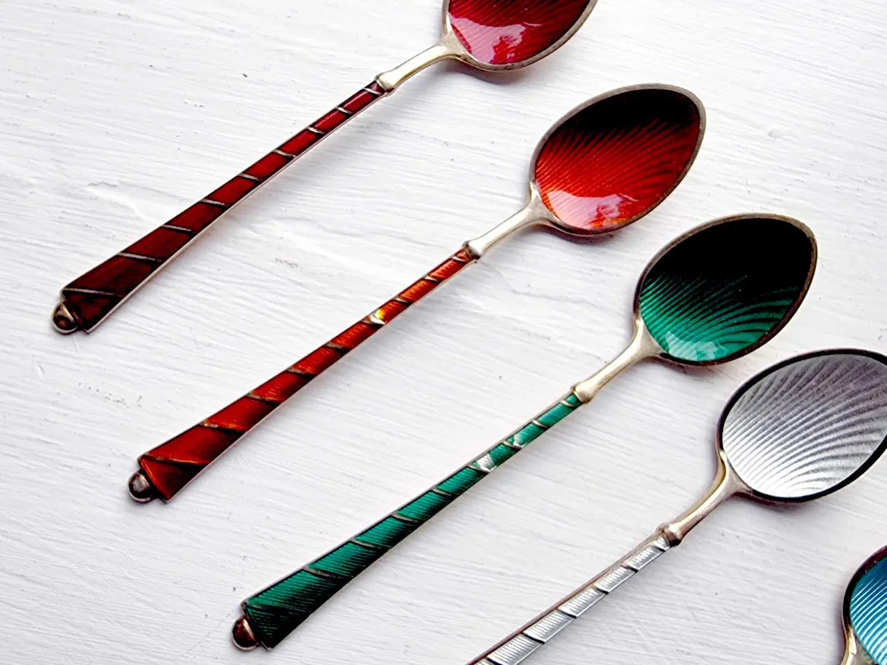 Billede 3 - smukke sterling sølv 925S Elo mokka skeer m/emalj