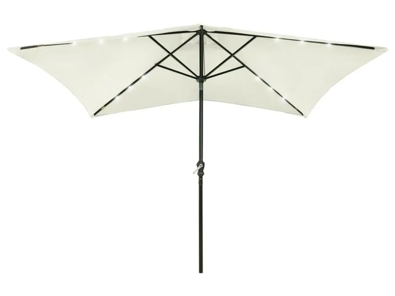 Billede 1 - Parasol med LED-lys og stålstang 2x3 m sandfarvet