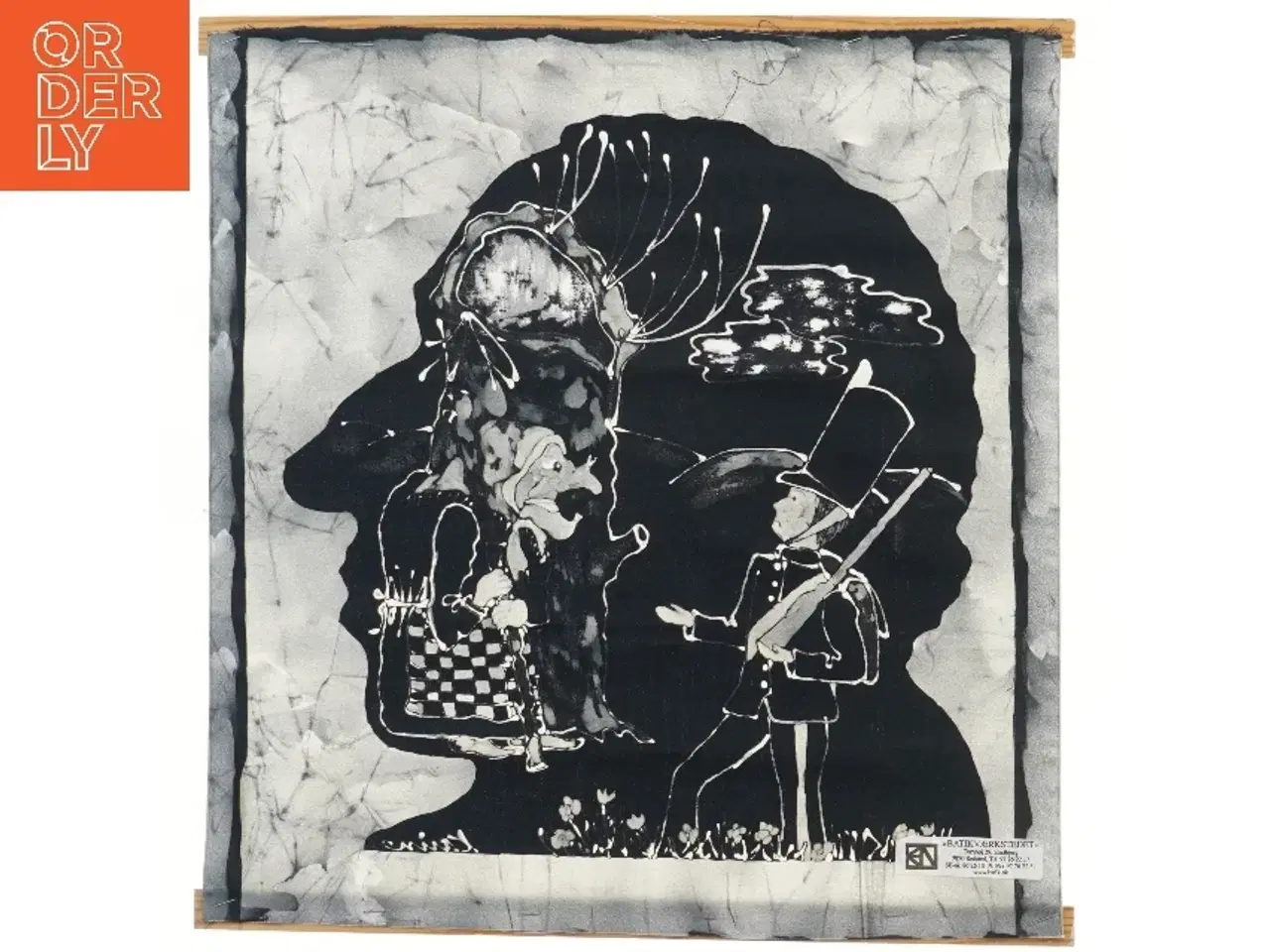 Billede 1 - H. C. ANDERSEN Batik vægophæng  (str. 45x47,5 cm)