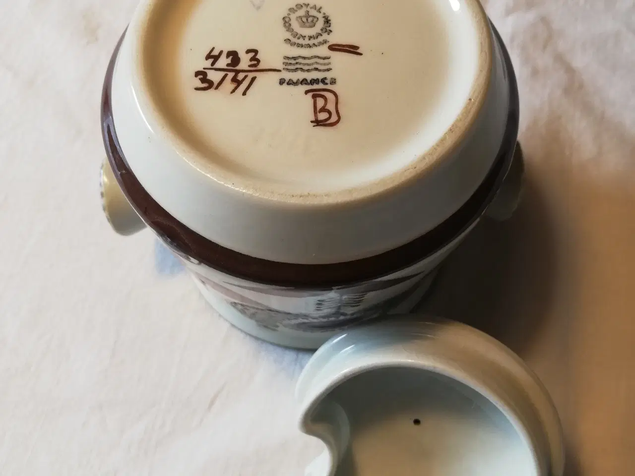 Billede 3 - Royal Copenhagen fajance marmeladekrukke 433/3141