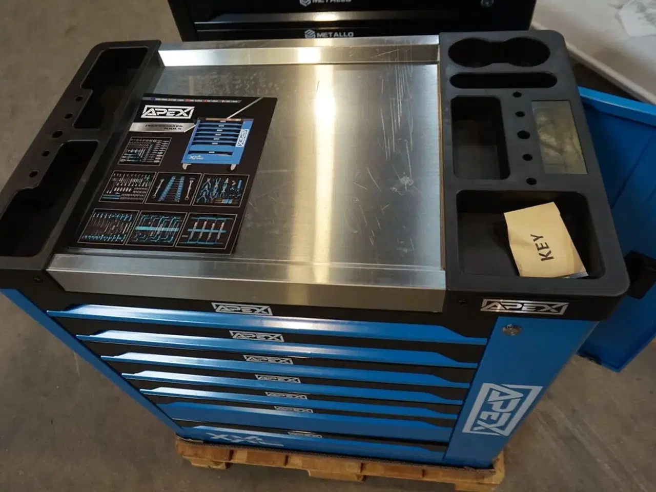 Billede 11 - Apex Værktøjsvogn XXL med værktøj og 7 skuffer og skab Blue