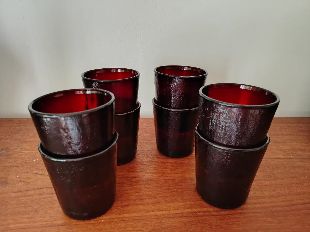 Billede 4 - Flotte røde vintage drikkeglas