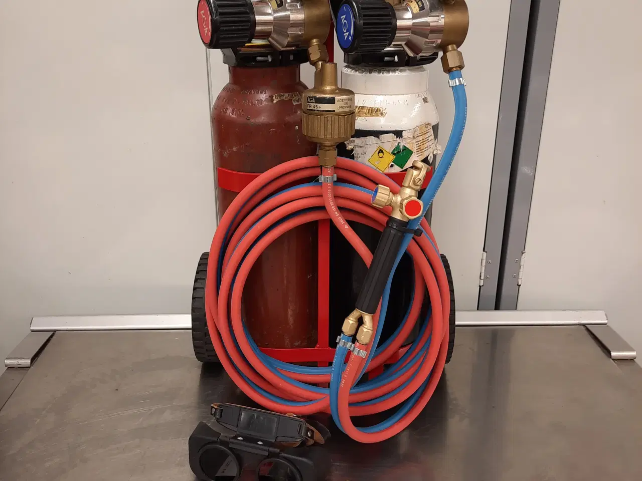 Billede 2 - Skærebrændersæt / ilt og gas sæt . Aga 5 liter 