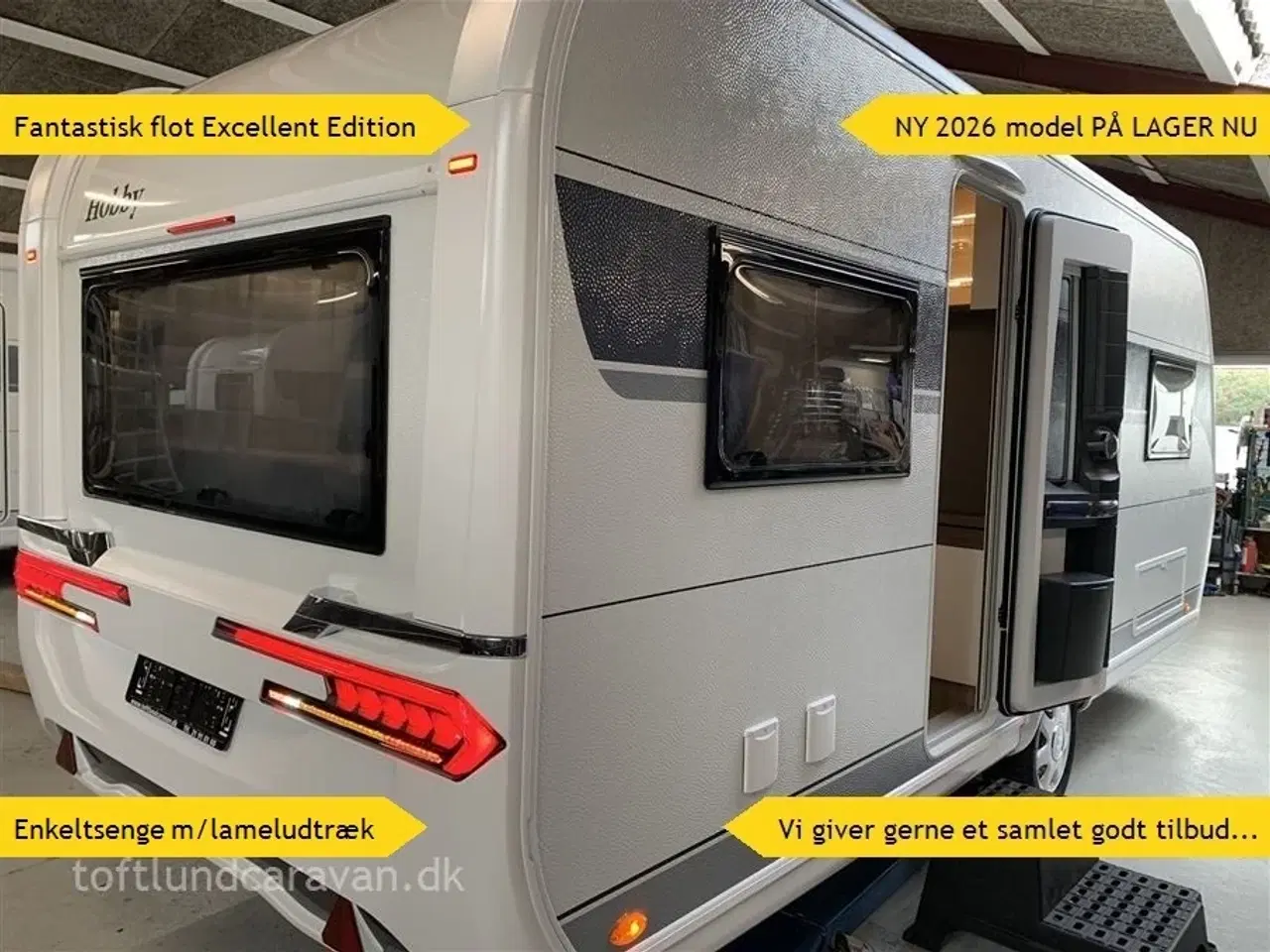 Billede 1 - 2026 - Hobby Excellent Edition 540 UL NU PÅ LAGER. NY 2026 MODEL, populær enkeltsengs-vogn. Sønderjyllands aut. HOBBY forhandler.
